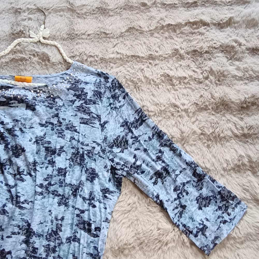 Ruby Rd. Blue And Black Patterned Blouse - image 4